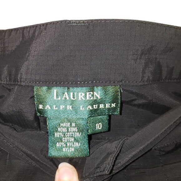 Lauren Ralph Lauren LRL Womens Cropped Black Pants Size 10 Pockets Pre-Owned - Picture 7 of 11